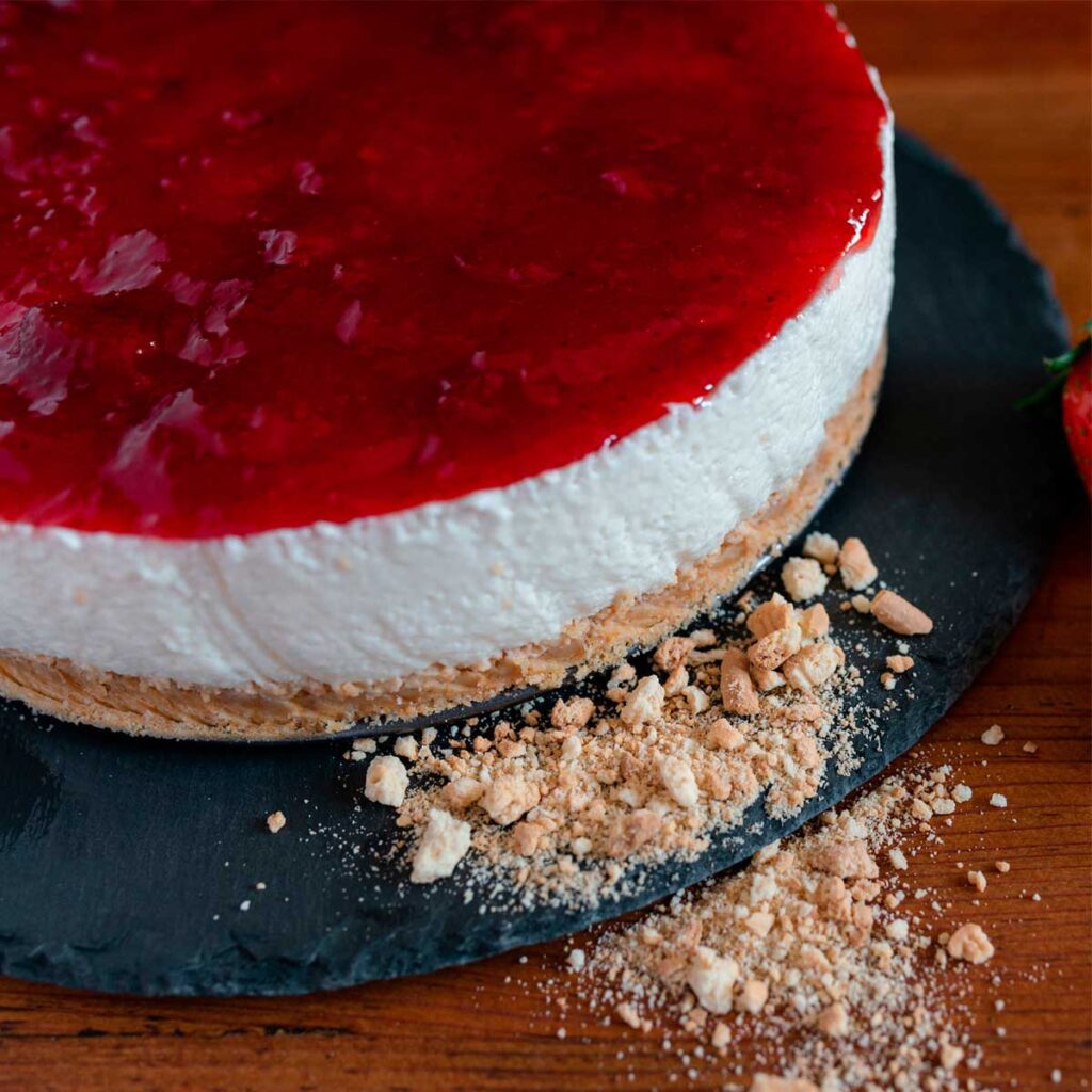 Cheesecake de Morango Sobremesa de Natal