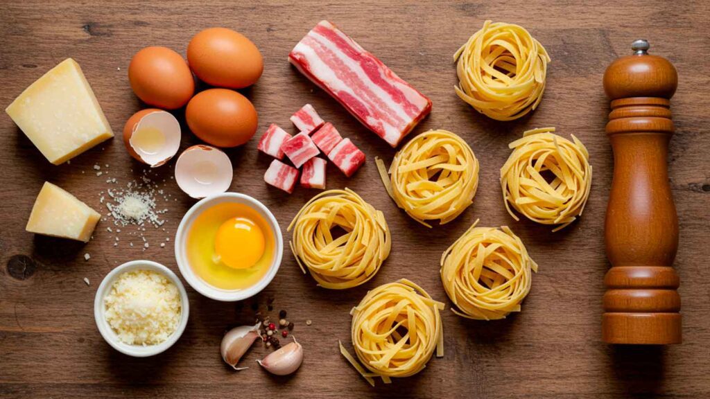 Macarrao Carbonara ingredientes
