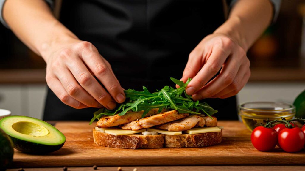lanche com rucula