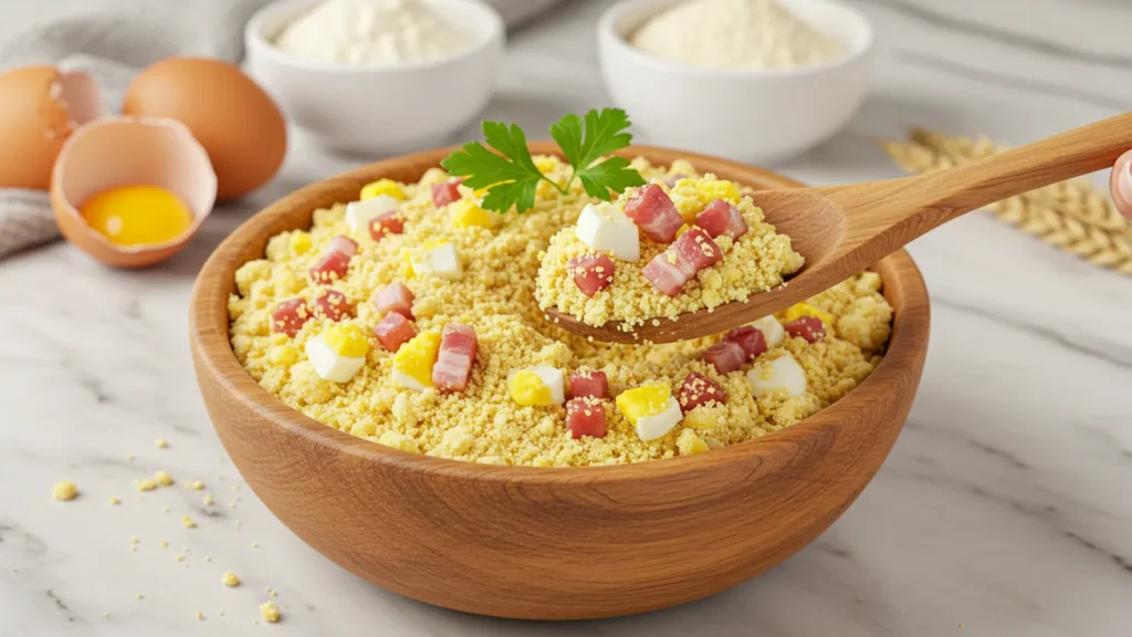 farofa com bacon e ovo