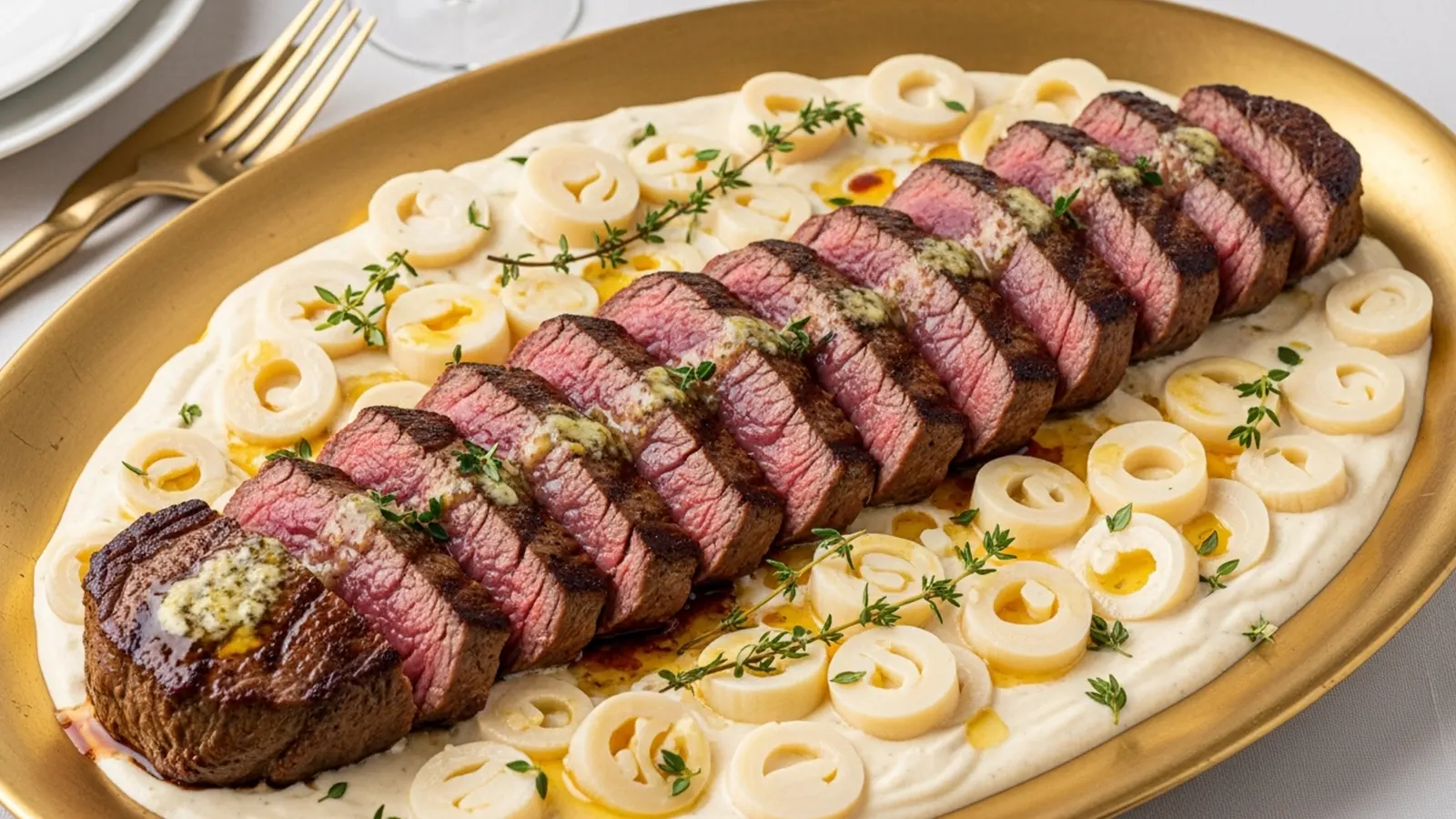 filé mignon ao creme de palmito