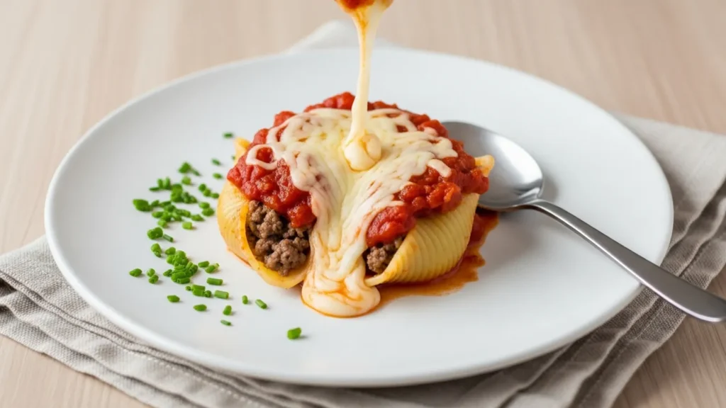 macarrao recheado com carne moida