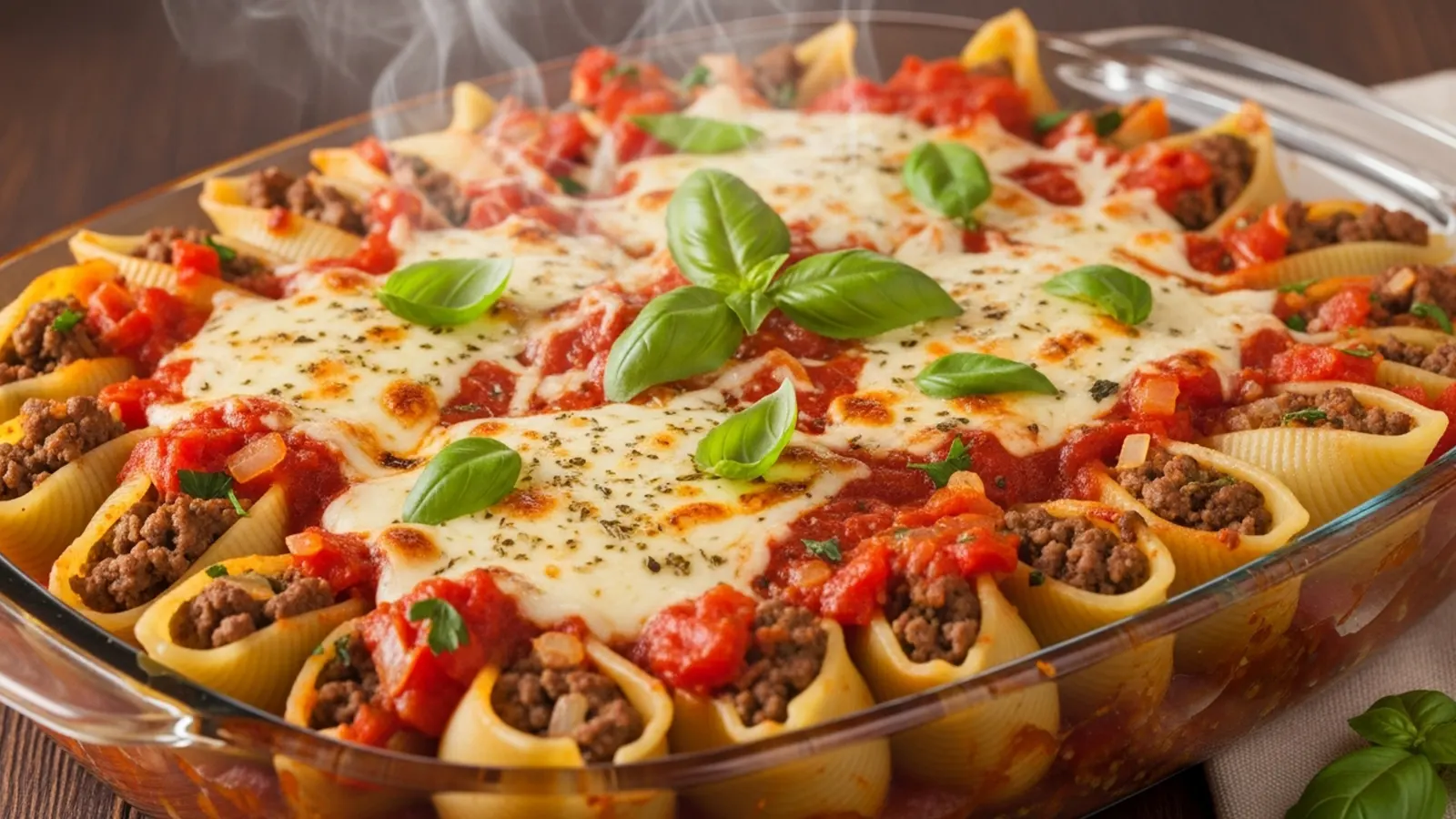 macarrão recheado com carne moída