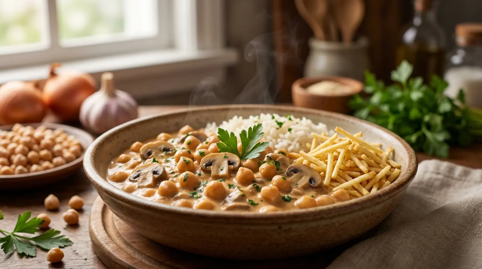 estrogonofe de gryo de bico simples