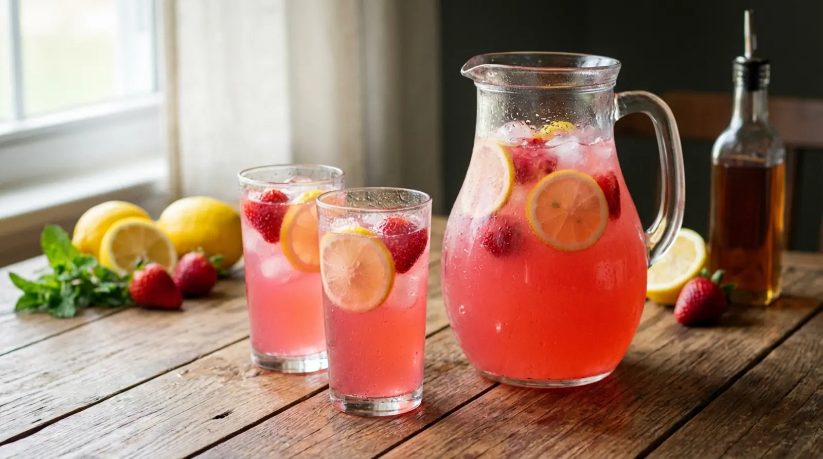 pink lemonade caseira