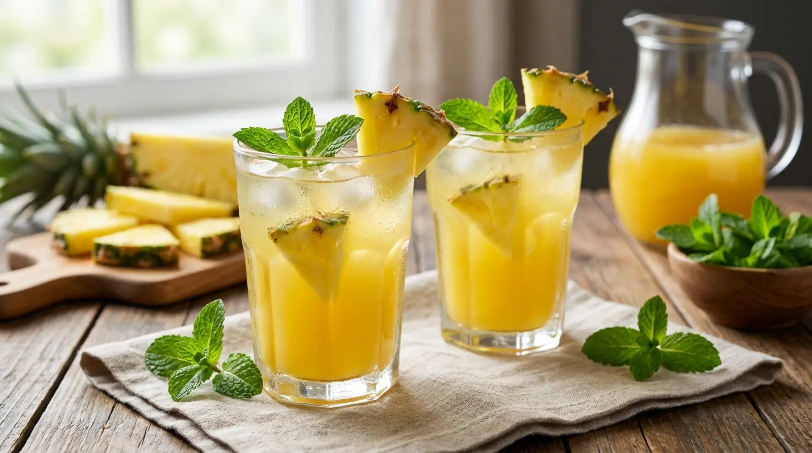 suco de abacaxi com hortely