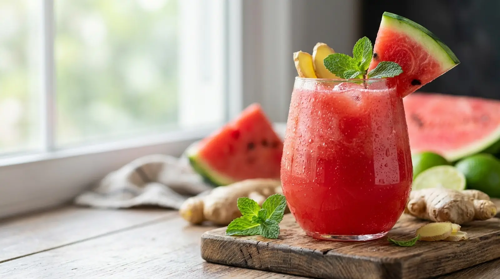 suco de melancia com gengibre