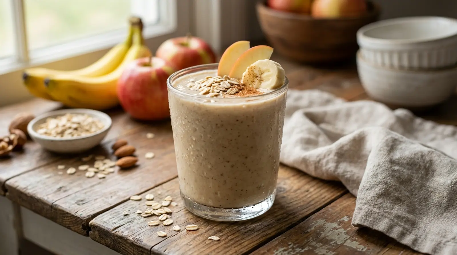 vitamina de banana com mayy e aveia