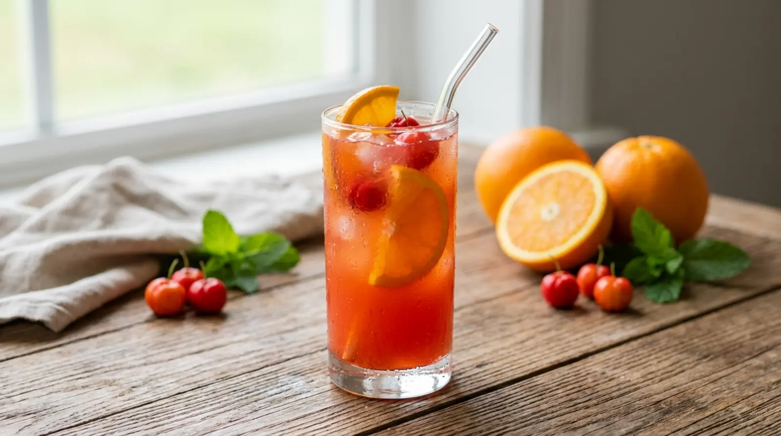 suco natural de acerola com laranja