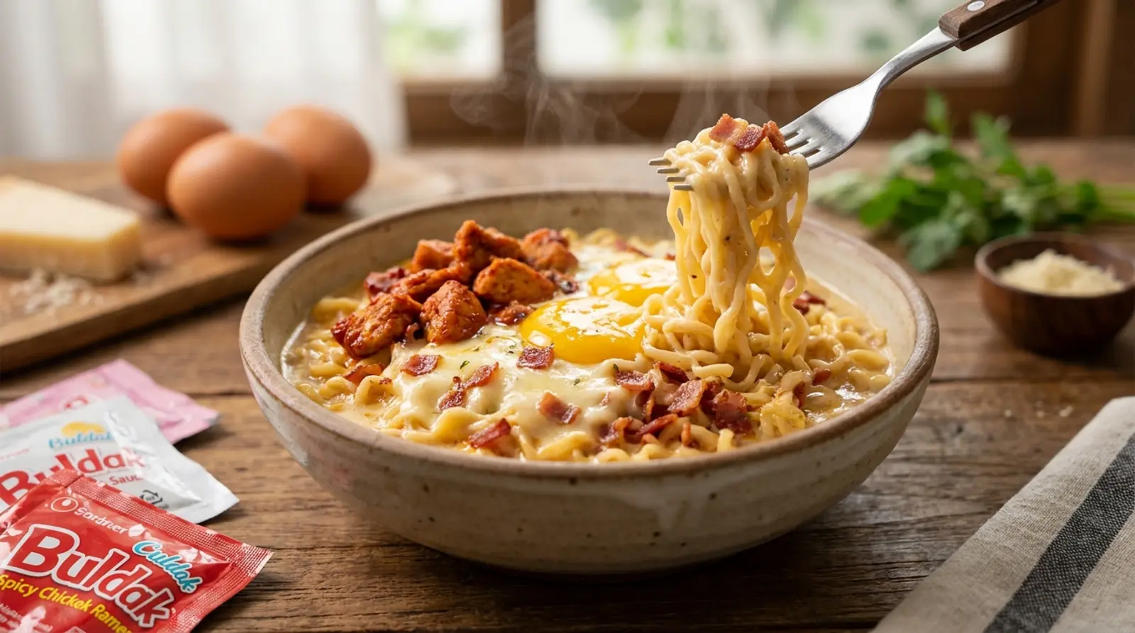 Carbonara buldak ramen