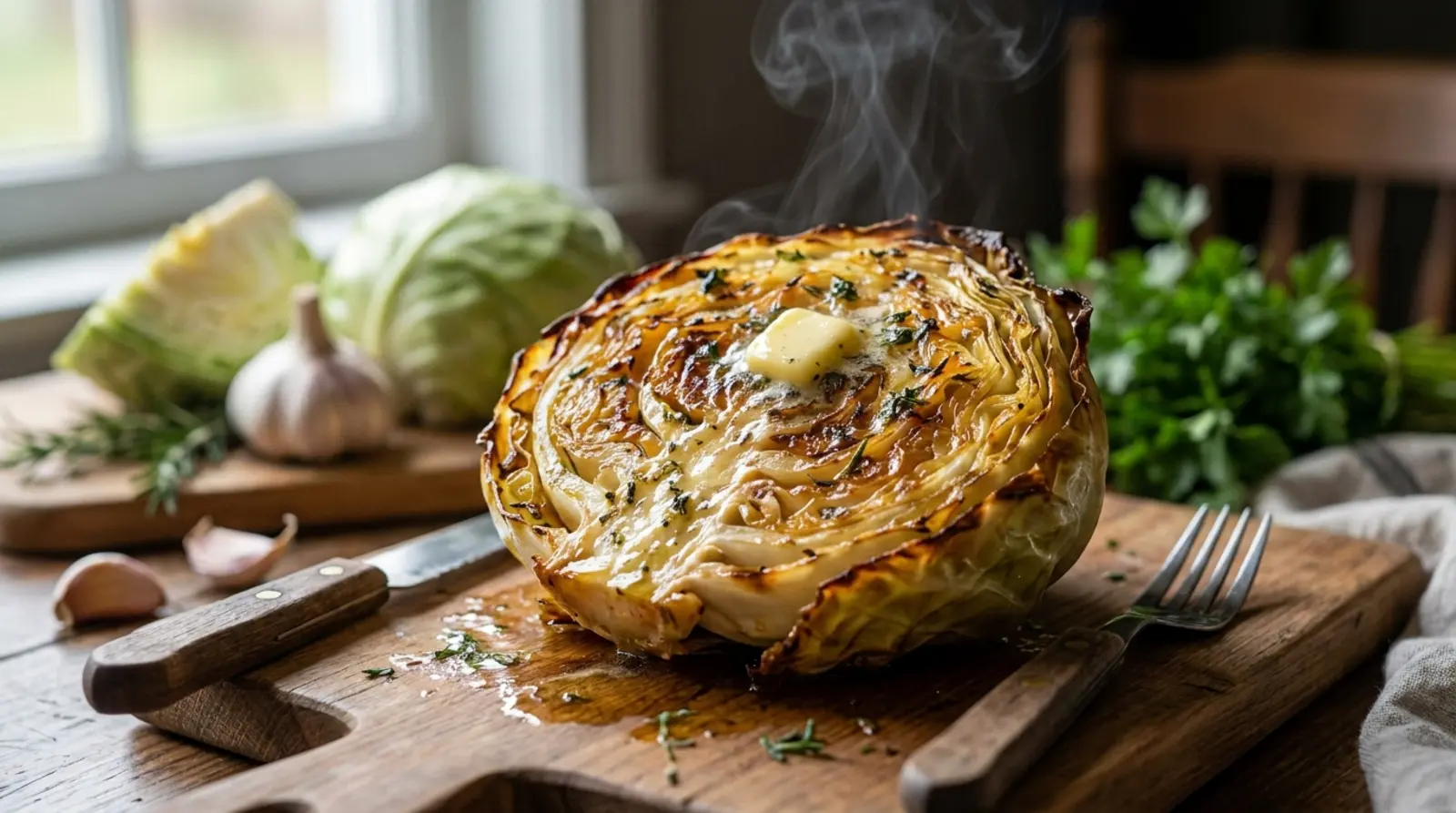 Repolho assado inteiro