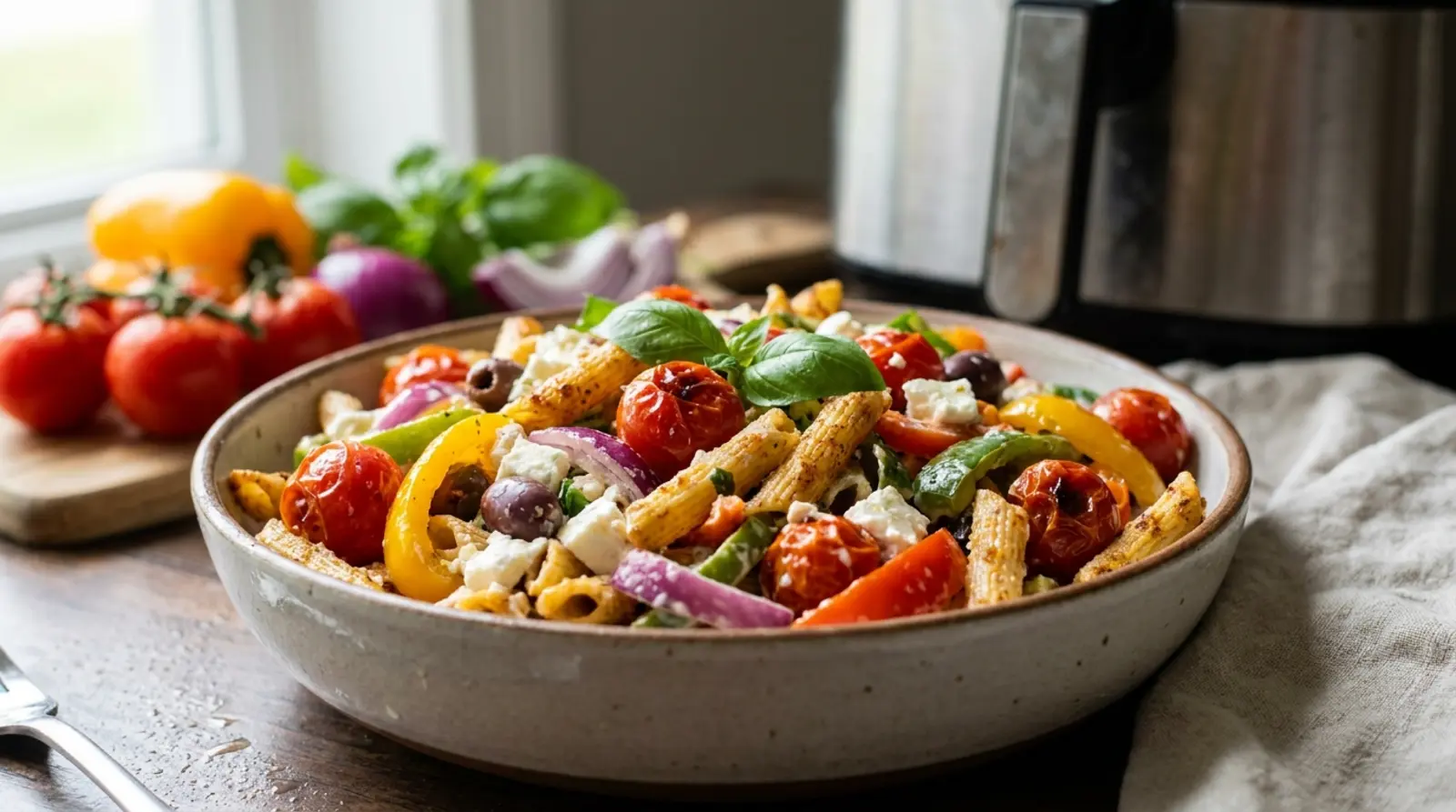 Salada de macarryo na airfryer