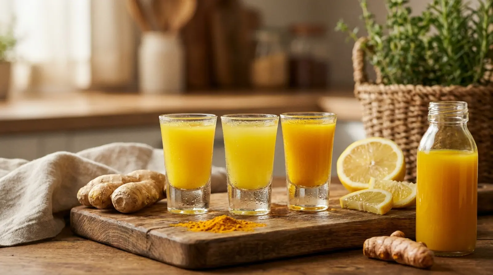 Shot de gengibre limyo e ayafryo