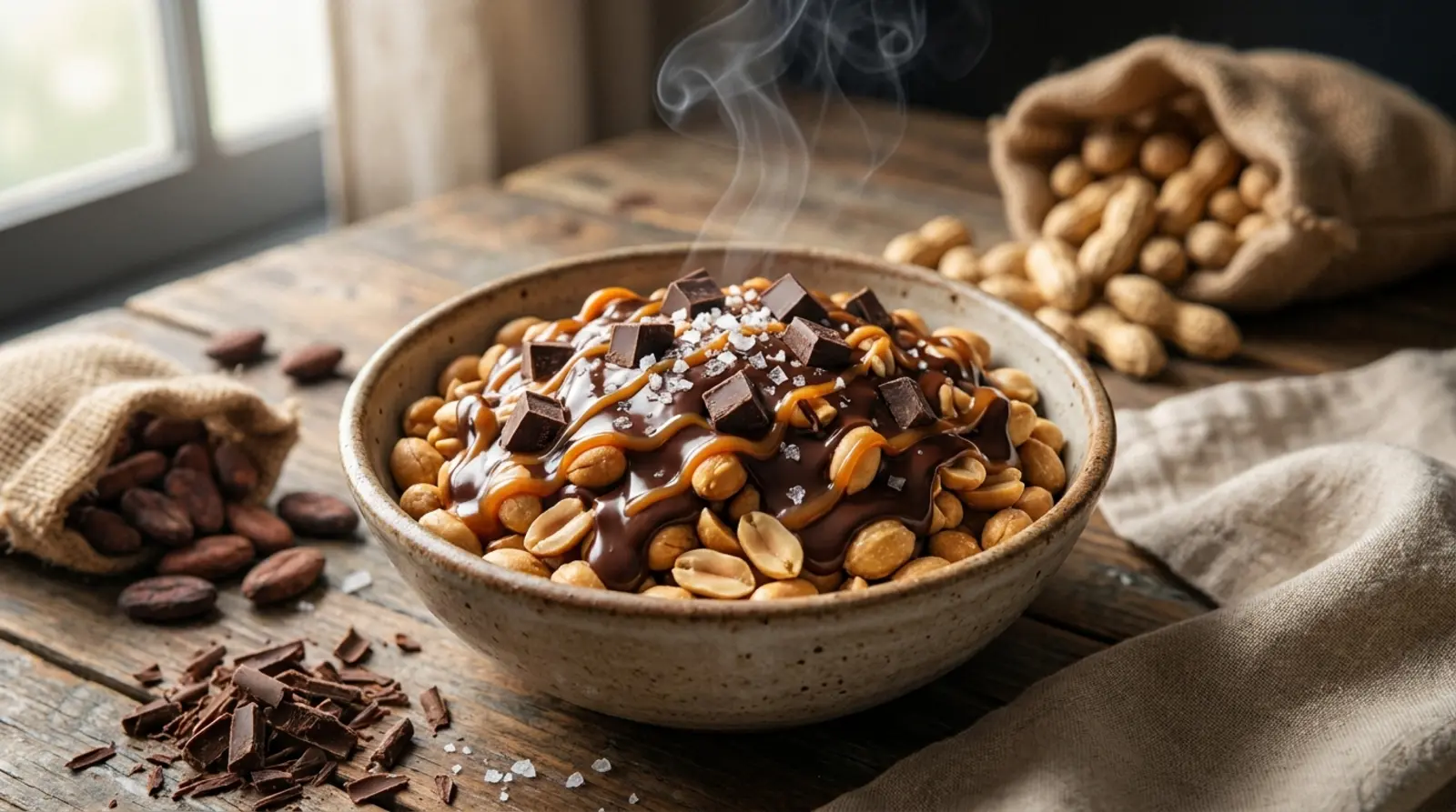 amendoim com chocolate