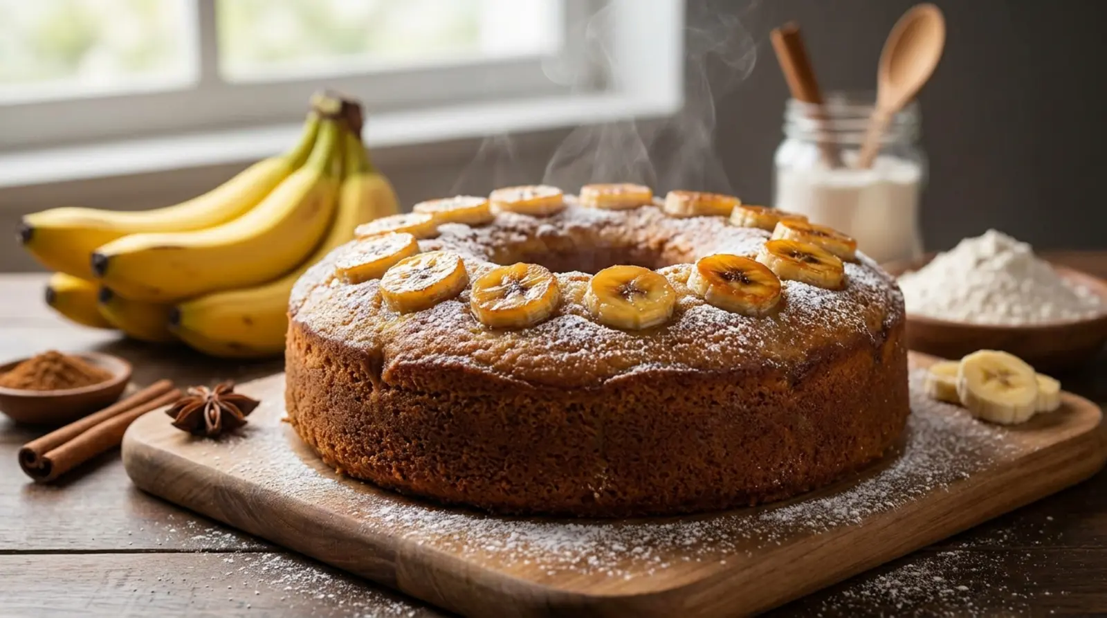 bolo de farinha de rosca com banana