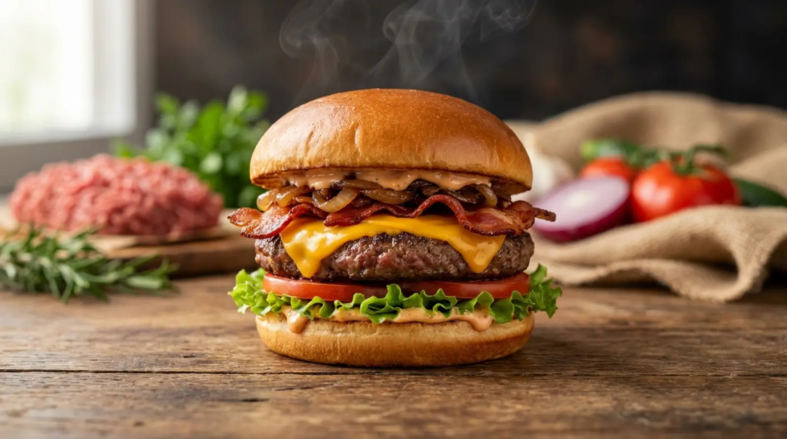 carne de hamburguer artesanal